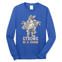 Bunny Dad Strong As A Father Daddy Rabbit Papa Father's Day Great Gift Long Sleeve Shirt