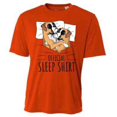 Boxer Dog Sleep Funny Cooling Performance Crew T-Shirt