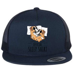 Boxer Dog Sleep Funny Flat Bill Trucker Hat