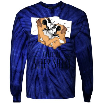 Boxer Dog Sleep Funny Tie-Dye Long Sleeve Shirt