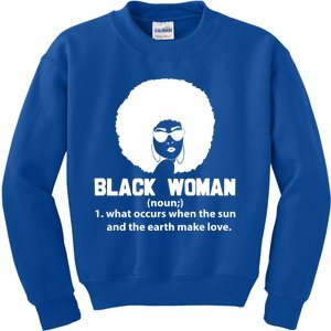 Black Definition Sun And Earth Love Black History Gift Kids Sweatshirt