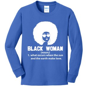 Black Definition Sun And Earth Love Black History Gift Kids Long Sleeve Shirt