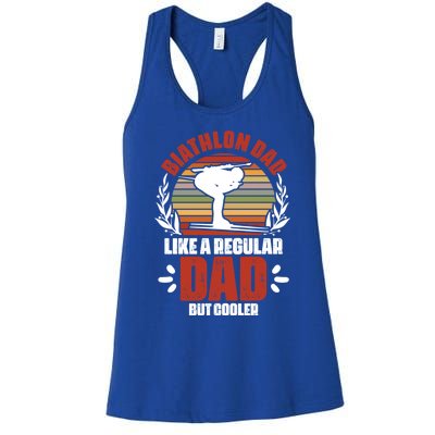 Biathlon Dad Skiing Shooting Ski Sport Biathlete Gift Women's Racerback Tank