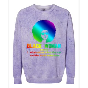 Black Definition Sun And Earth Love Black History Gift Colorblast Crewneck Sweatshirt