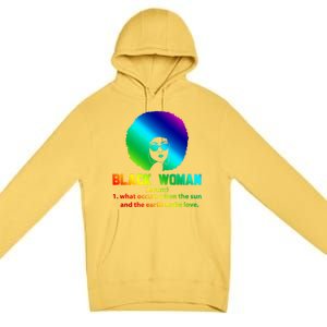 Black Definition Sun And Earth Love Black History Gift Premium Pullover Hoodie