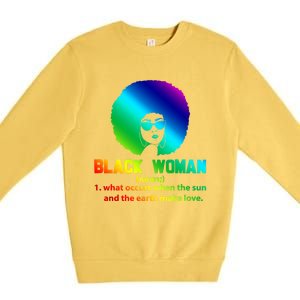 Black Definition Sun And Earth Love Black History Gift Premium Crewneck Sweatshirt