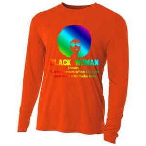 Black Definition Sun And Earth Love Black History Gift Cooling Performance Long Sleeve Crew