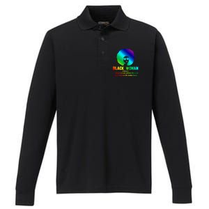 Black Definition Sun And Earth Love Black History Gift Performance Long Sleeve Polo