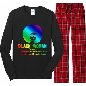 Black Definition Sun And Earth Love Black History Gift Long Sleeve Pajama Set