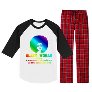 Black Definition Sun And Earth Love Black History Gift Raglan Sleeve Pajama Set