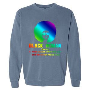 Black Definition Sun And Earth Love Black History Gift Garment-Dyed Sweatshirt