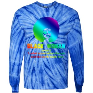 Black Definition Sun And Earth Love Black History Gift Tie-Dye Long Sleeve Shirt