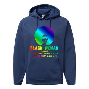 Black Definition Sun And Earth Love Black History Gift Performance Fleece Hoodie