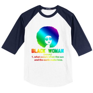 Black Definition Sun And Earth Love Black History Gift Baseball Sleeve Shirt