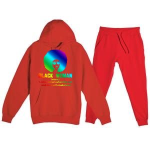 Black Definition Sun And Earth Love Black History Gift Premium Hooded Sweatsuit Set