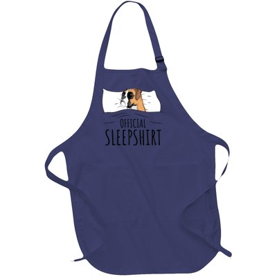 Boxer Dog Sleep Gift Full-Length Apron With Pockets