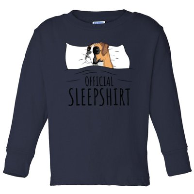 Boxer Dog Sleep Gift Toddler Long Sleeve Shirt