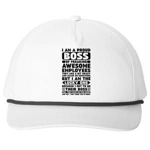 Boss Day Shirt Employee Appreciation Office Women Funny Snapback Five-Panel Rope Hat