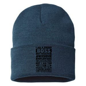 Boss Day Shirt Employee Appreciation Office Women Funny Sustainable Knit Beanie