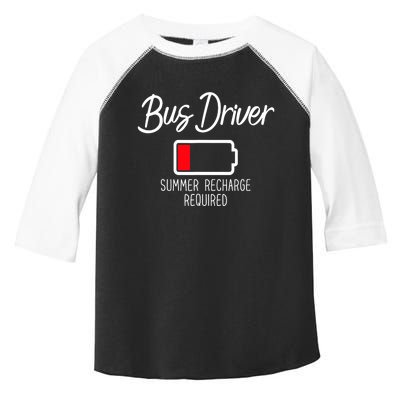 Bus Driver Summer Recharge Required Last Day School Toddler Fine Jersey T-Shirt