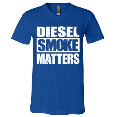 Black Diesel Smoke Matters Diesel Truck Owner Roll Coal Gift V-Neck T-Shirt
