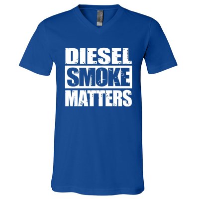 Black Diesel Smoke Matters Diesel Truck Owner Roll Coal Gift V-Neck T-Shirt