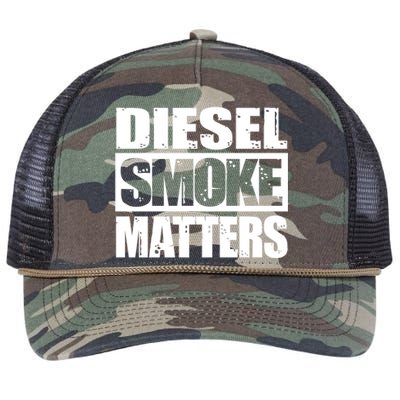 Black Diesel Smoke Matters Diesel Truck Owner Roll Coal Gift Retro Rope Trucker Hat Cap