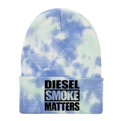 Black Diesel Smoke Matters Diesel Truck Owner Roll Coal Gift Tie Dye 12in Knit Beanie