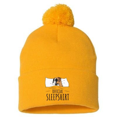 Boxer Dog Sleepshirt Pom Pom 12in Knit Beanie