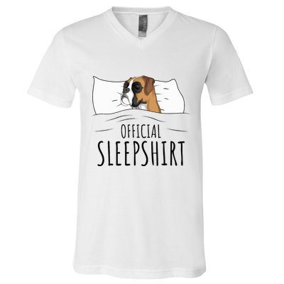 Boxer Dog Sleepshirt V-Neck T-Shirt
