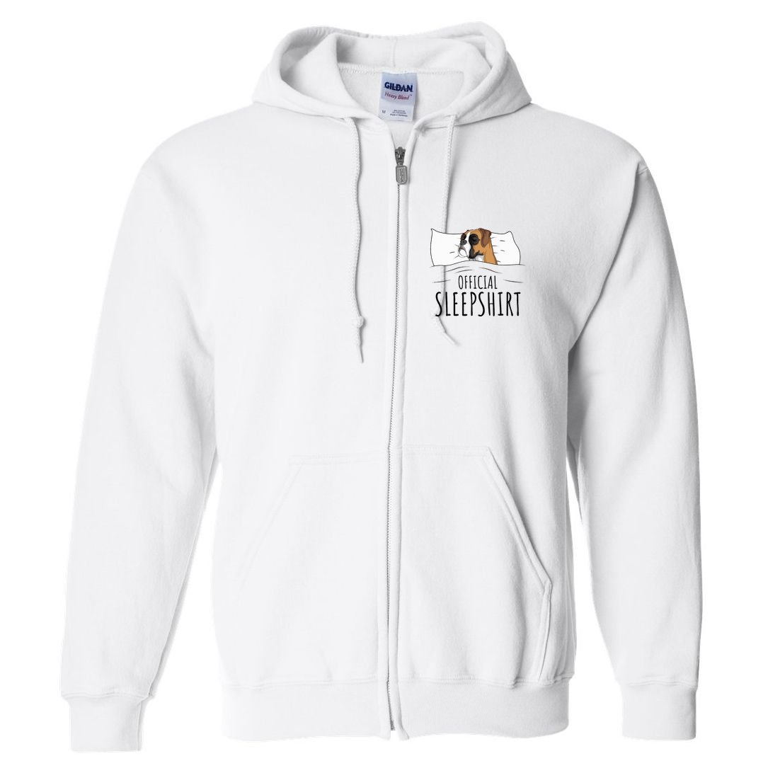 Boxer Dog Sleepshirt Full Zip Hoodie