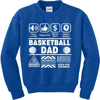 Basketball Dad Scan For Payt Basketball FatherS Day Gift Kids Sweatshirt