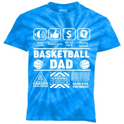 Basketball Dad Scan For Payt Basketball FatherS Day Gift Kids Tie-Dye T-Shirt