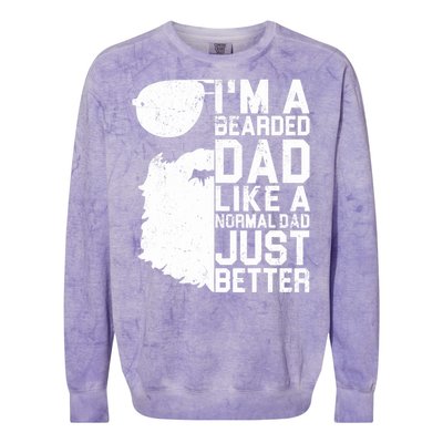 Bearded Dad Shirt Funny Beard Humor Father's Day Gift Idea Colorblast Crewneck Sweatshirt