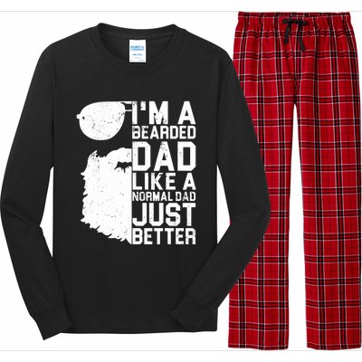 Bearded Dad Shirt Funny Beard Humor Father's Day Gift Idea Long Sleeve Pajama Set