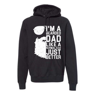 Bearded Dad Shirt Funny Beard Humor Father's Day Gift Idea Premium Hoodie