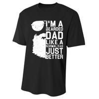 Bearded Dad Shirt Funny Beard Humor Father's Day Gift Idea Performance Sprint T-Shirt