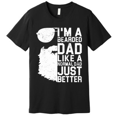 Bearded Dad Shirt Funny Beard Humor Father's Day Gift Idea Premium T-Shirt