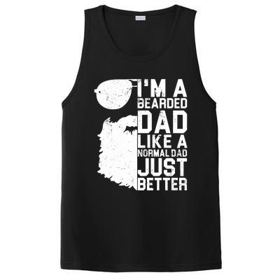 Bearded Dad Shirt Funny Beard Humor Father's Day Gift Idea PosiCharge Competitor Tank