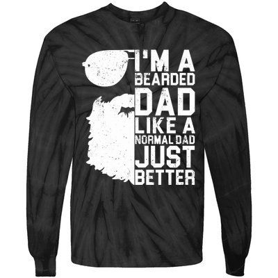 Bearded Dad Shirt Funny Beard Humor Father's Day Gift Idea Tie-Dye Long Sleeve Shirt