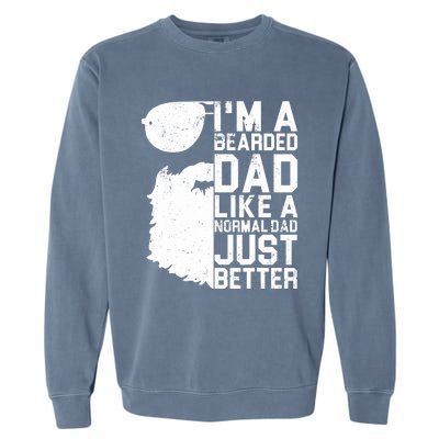 Bearded Dad Shirt Funny Beard Humor Father's Day Gift Idea Garment-Dyed Sweatshirt