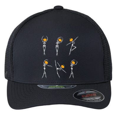Ballet Dancer Skeletons Pumpkin Head Ballet Dance Halloween Flexfit Unipanel Trucker Cap