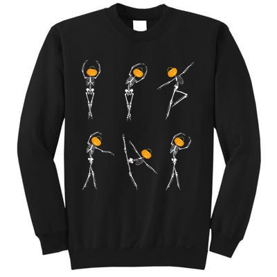 Ballet Dancer Skeletons Pumpkin Head Ballet Dance Halloween Sweatshirt