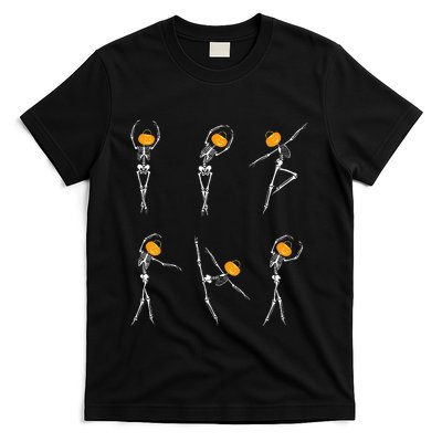 Ballet Dancer Skeletons Pumpkin Head Ballet Dance Halloween T-Shirt