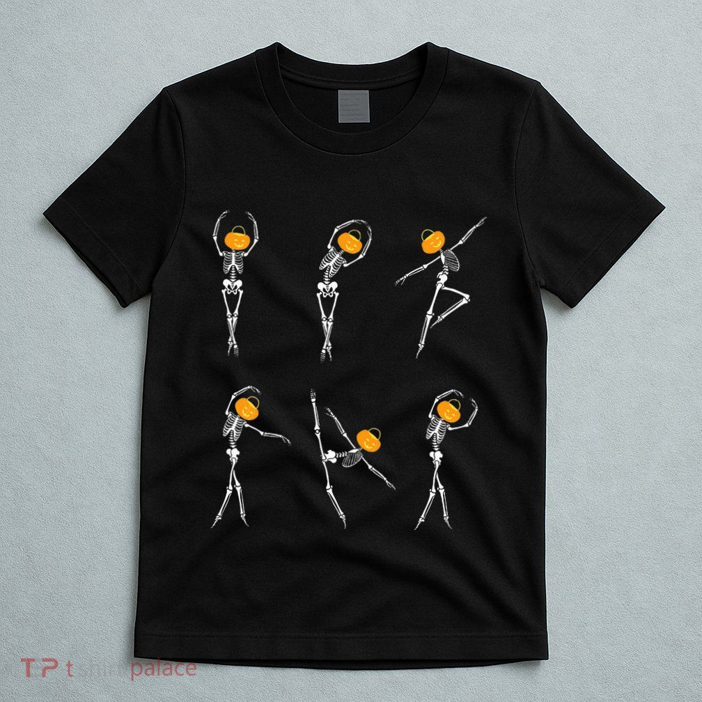 Ballet Dancer Skeletons Pumpkin Head Ballet Dance Halloween T-Shirt