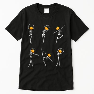 Ballet Dancer Skeletons Pumpkin Head Ballet Dance Halloween Tall T-Shirt