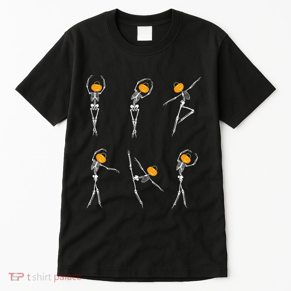 Ballet Dancer Skeletons Pumpkin Head Ballet Dance Halloween Tall T-Shirt