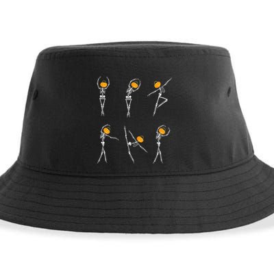 Ballet Dancer Skeletons Pumpkin Head Ballet Dance Halloween Sustainable Bucket Hat