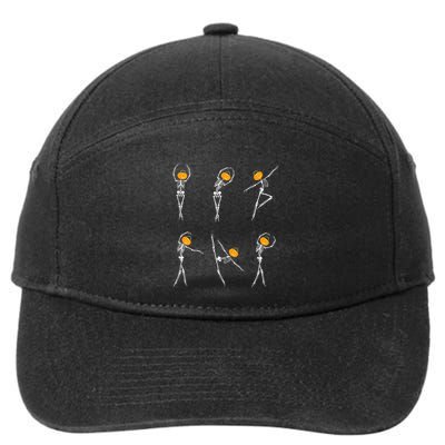 Ballet Dancer Skeletons Pumpkin Head Ballet Dance Halloween 7-Panel Snapback Hat