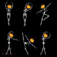 Ballet Dancer Skeletons Pumpkin Head Ballet Dance Halloween Flatbill Hat